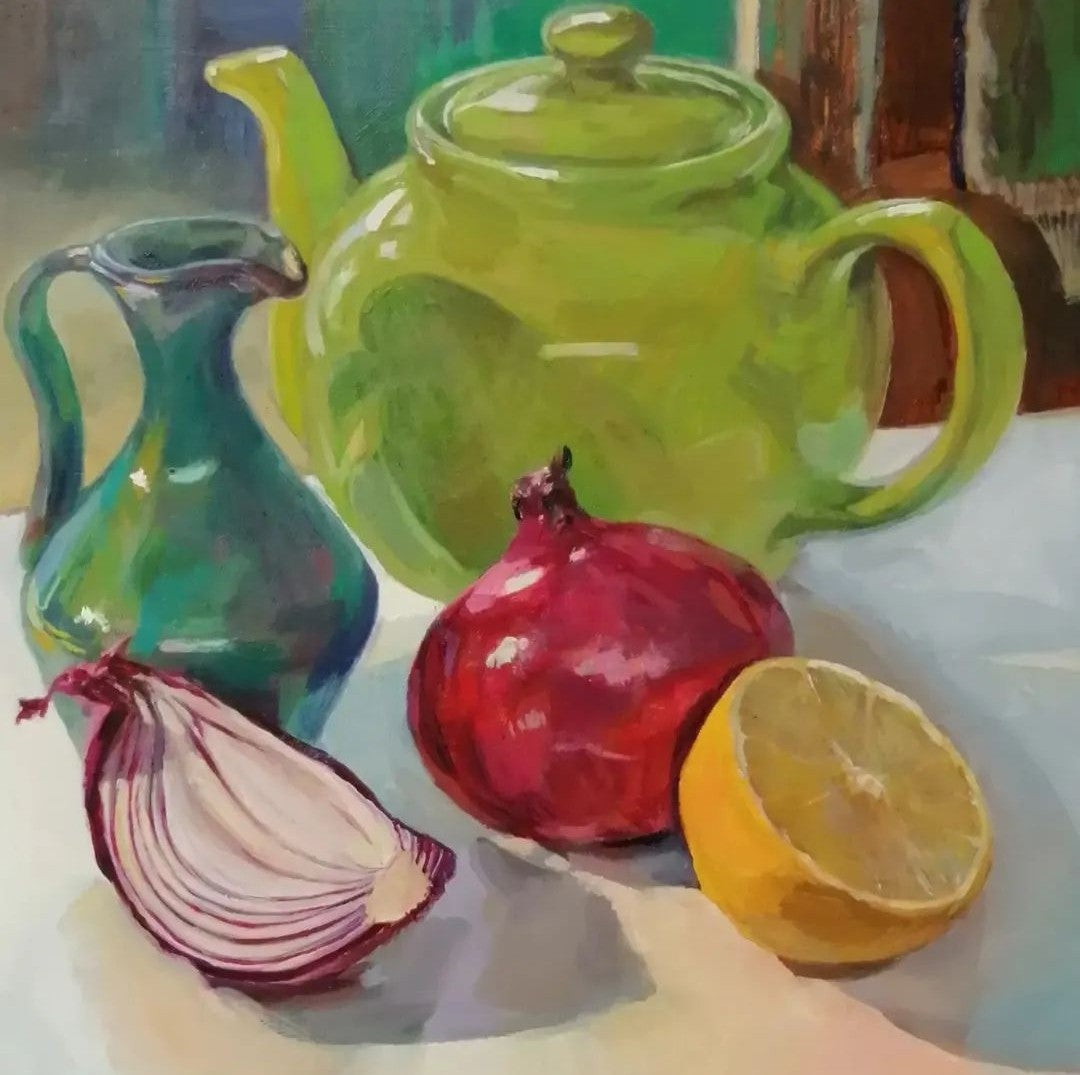 Green Teapot by Amanda Webster
