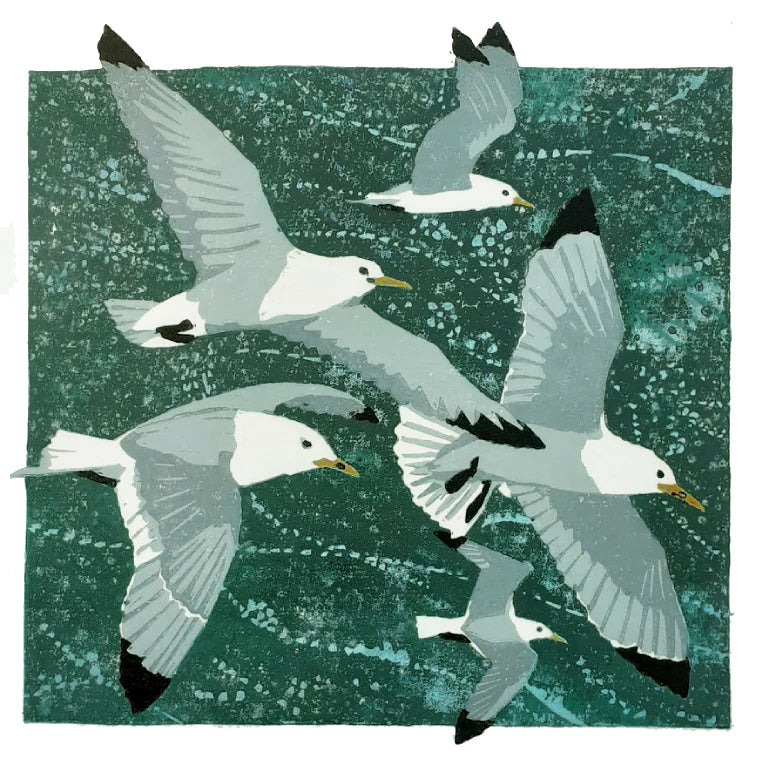 Kittiwakes Soaring by Ann Lewis VPRCA
