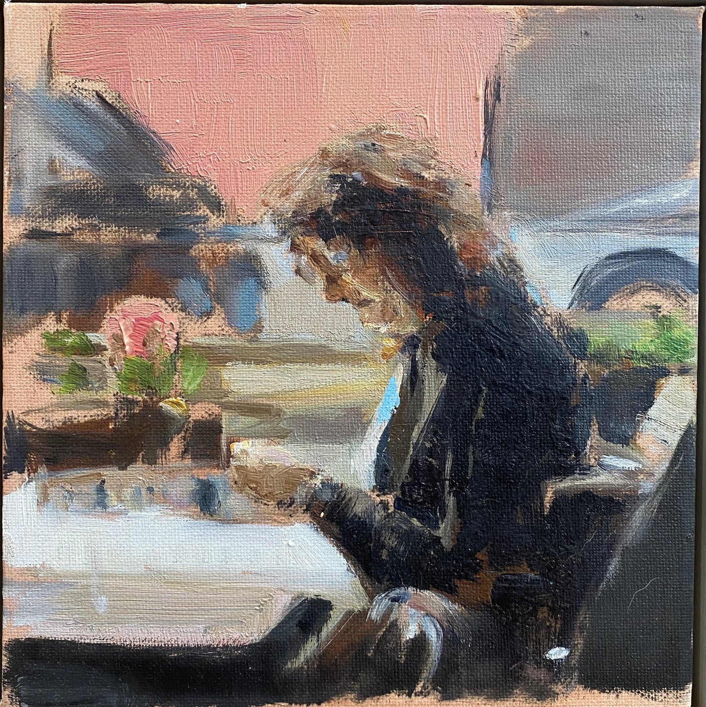 Cafe Scene Three, Fremantle by Lloyd Novelle Jones